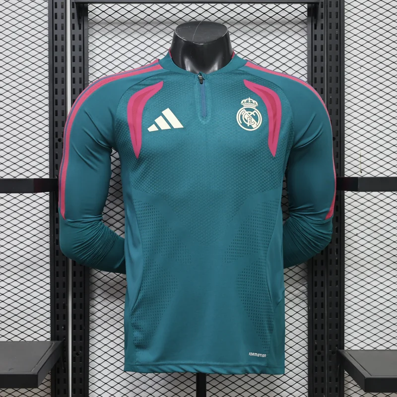 Real Madrid 26/27 verde conjunto de entrenamiento con media cremallera — 1